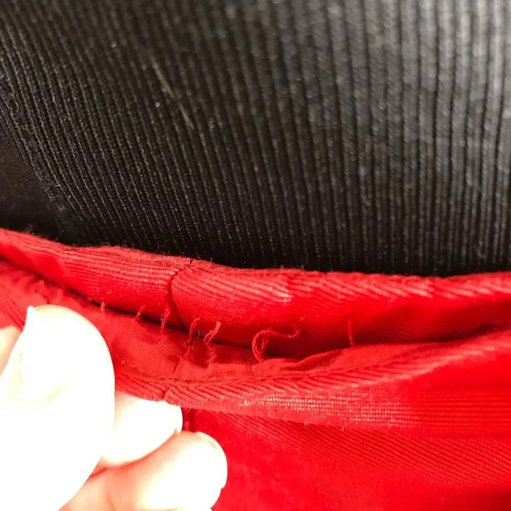 Vintage red silk pleated gathered strapless formal dress size 6
